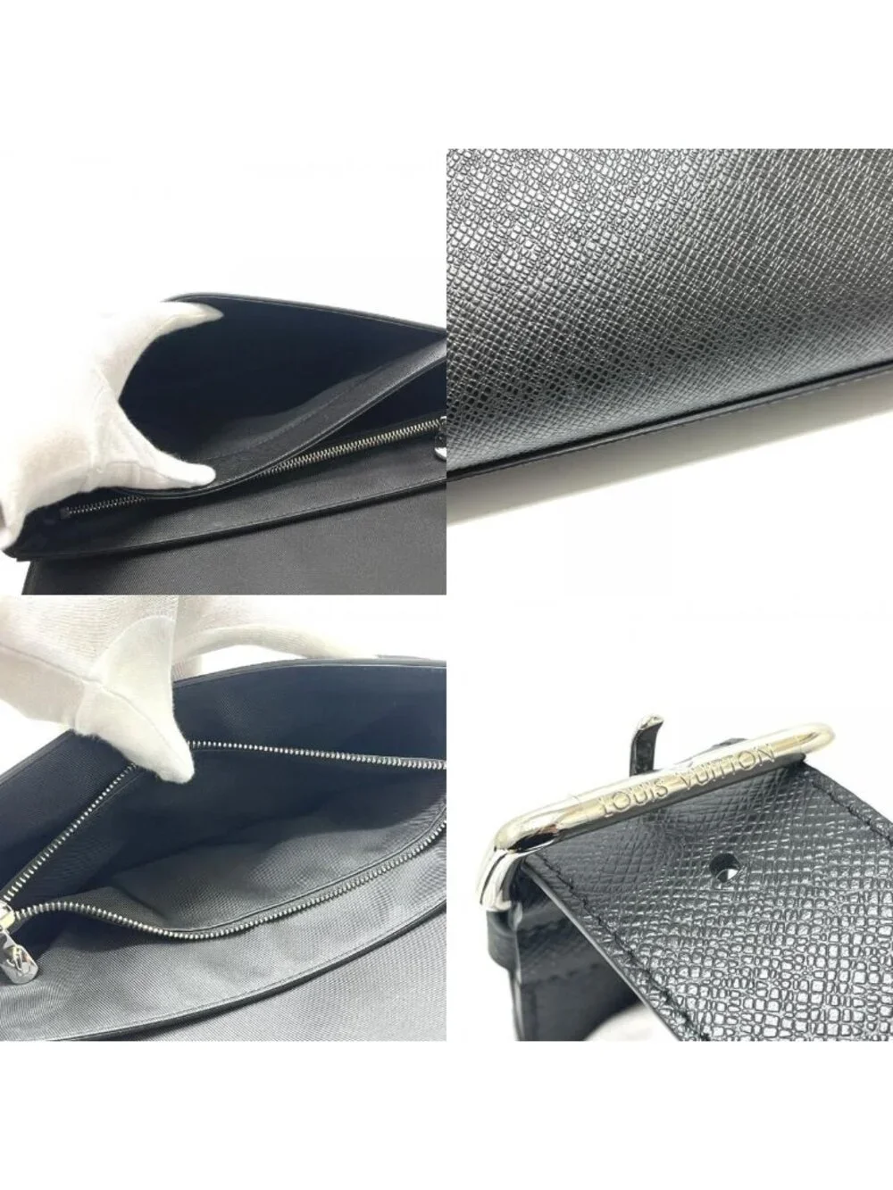 Louis Vuitton Shoulder Bag New Flap Messenger M Taiga Leather Noir Black